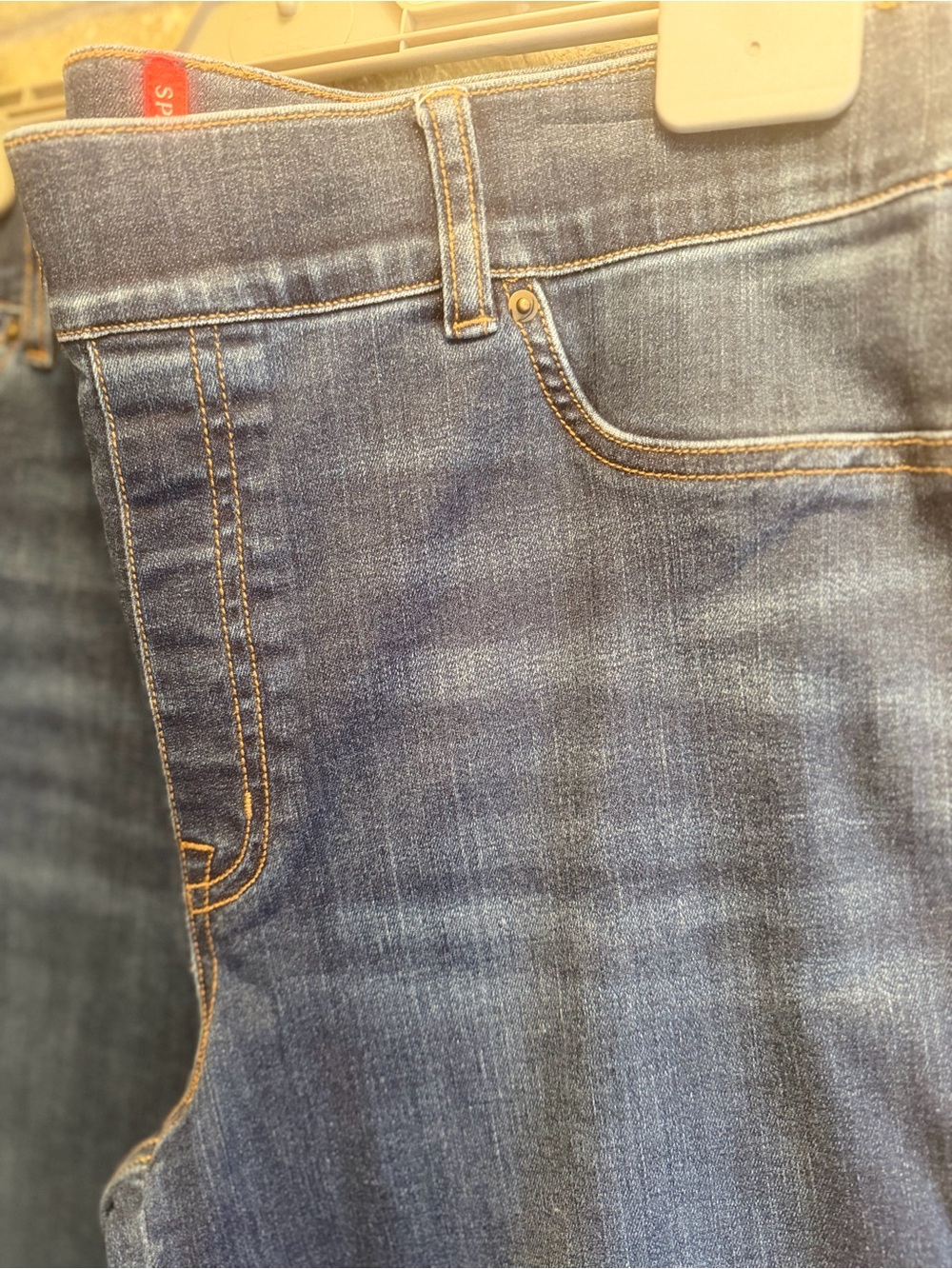SPANX Dark Blue High-Rise Flare Jeans - Picture 3 of 13